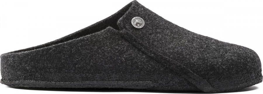 Birkenstock Zermatt Pantoffels Anthracite Regular fit | Zwart | Wolvilt