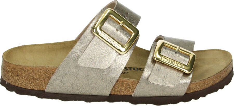 Birkenstock SYDNEY CUSHION BUCKLE BF TAUPE Dames slippers Metallics