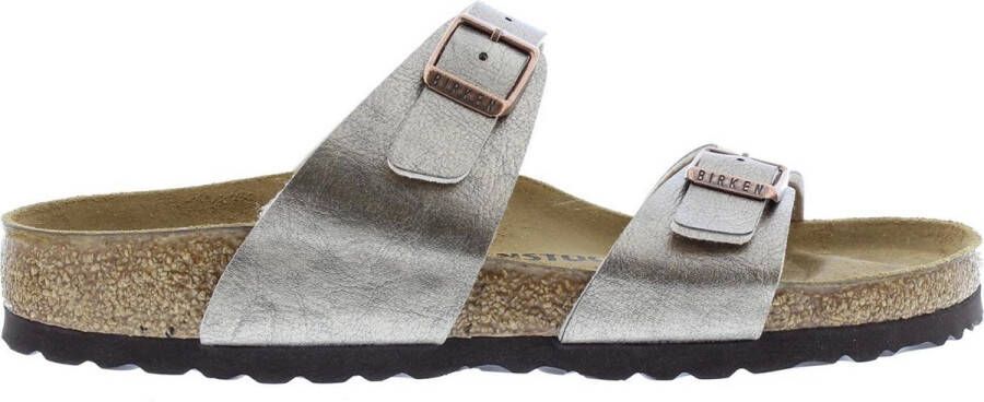 Birkenstock Sydney Birko-Flor Smalle Sandalen voor Dames Grijs Dames