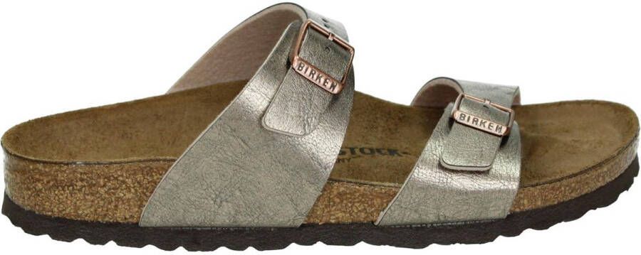 Birkenstock Sydney Birko-Flor Smalle Sandalen voor Dames Grijs Dames