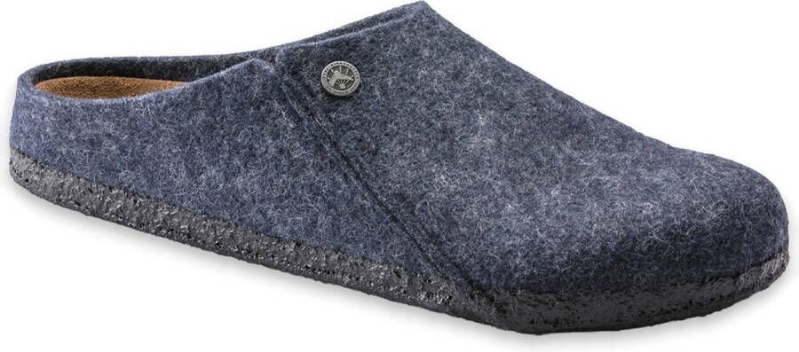 Birkenstock Zermatt Pantoffels Dark Blue Narrow fit | Blauw | Wolvilt