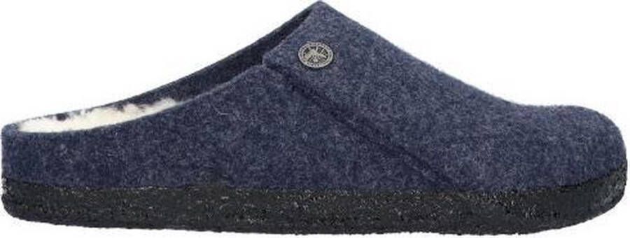 Birkenstock Zermatt Pantoffels Dark Blue Narrow fit | Blauw | Wolvilt