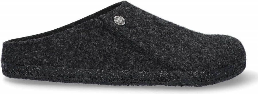 Birkenstock Zermatt Pantoffels Anthracite Regular fit | Zwart | Wolvilt