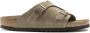 Birkenstock Suède Kurk Sandalen Verstelbare Gesp Sluiting Beige Heren - Thumbnail 1
