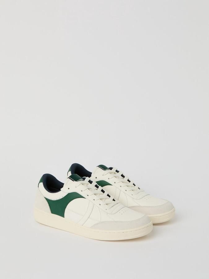 Björn Borg Court WB Witte Heren Sneaker Lage Sneaker Off White Groen