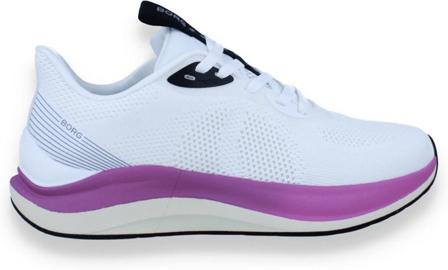 Björn Borg Dames Sneaker Ace Knt White-pink Fade Wit