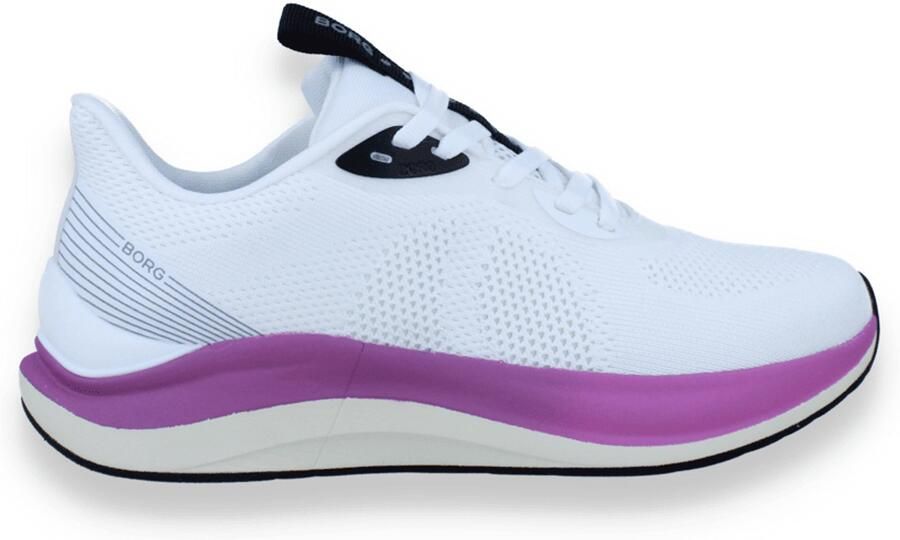 Björn Borg Dames Sneaker Ace Knt White-pink Fade Wit