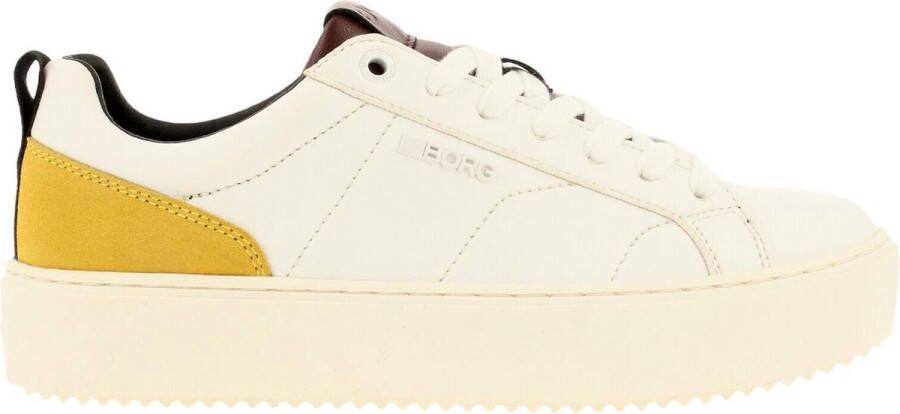 Björn Borg Witte Platform Sneaker met Gele Details White Dames