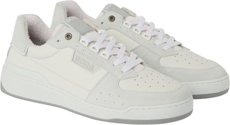 Björn Borg leren sneakers wit grijs