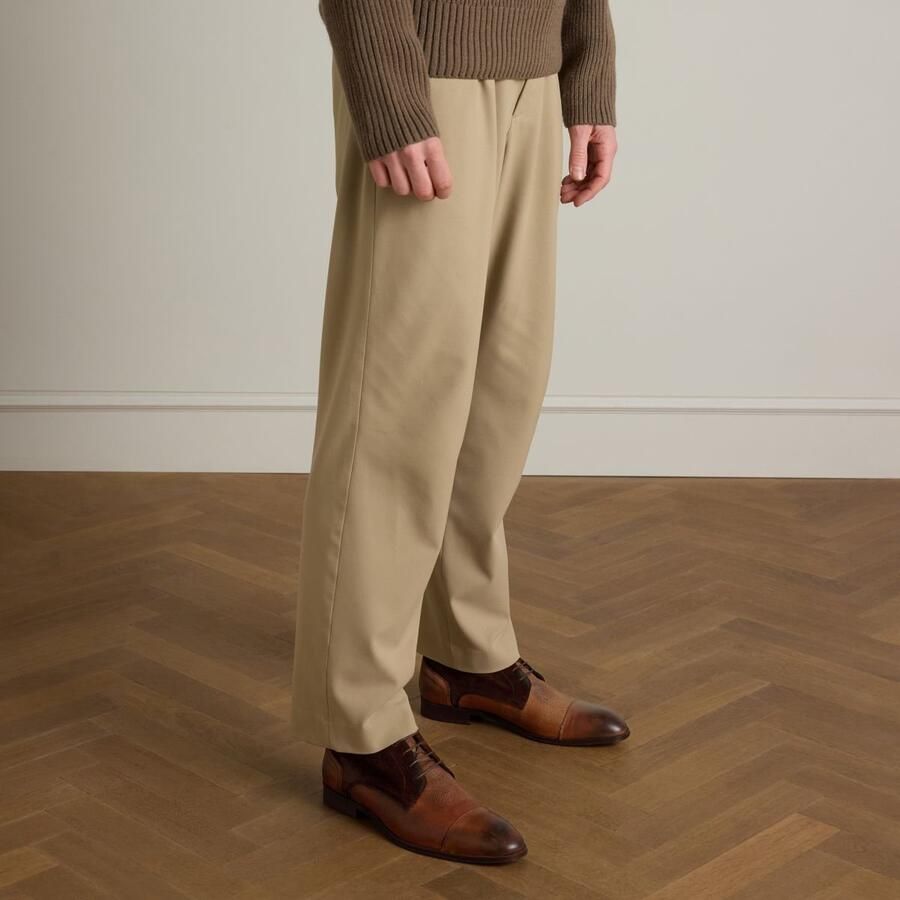 Black Label Heren Bruine leren veterschoenen met suède zijkanten - Foto 4