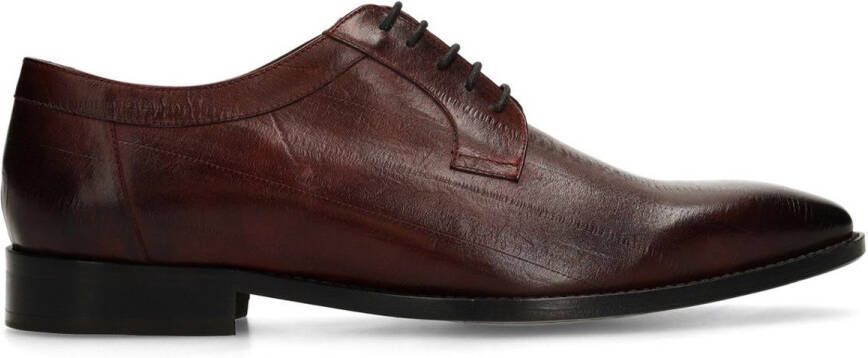 Black Label Heren Burgundy leren veterschoenen