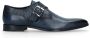 Black Label Heren Donkerblauwe gespschoenen van leer - Thumbnail 2