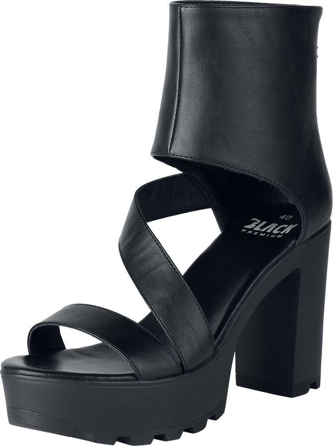Black Premium by EMP Zwarte sandalen met een hoge schacht en rits Dames
