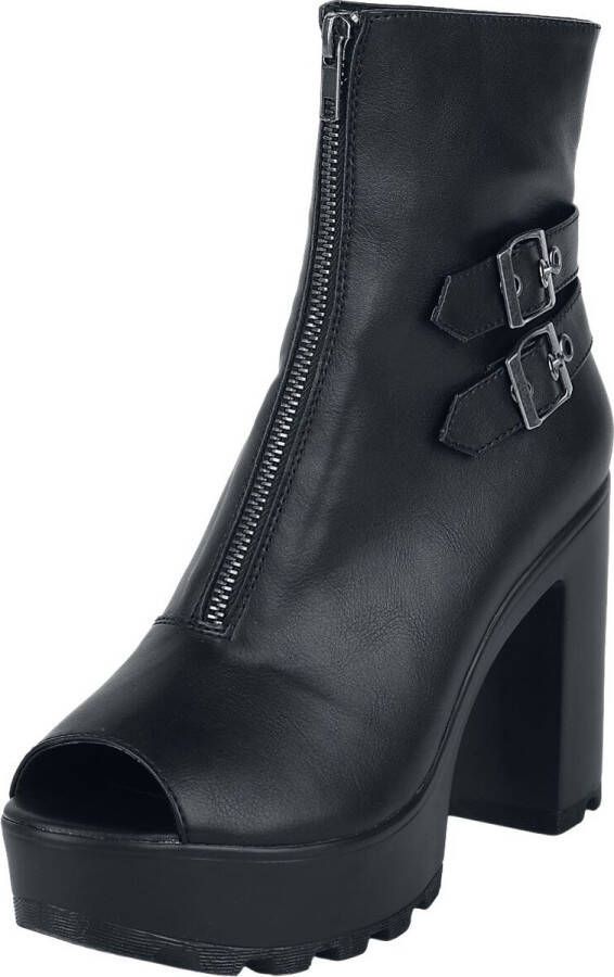 Black Premium by EMP Zwart peeptoe enkellaarsje met rits Vrouwen