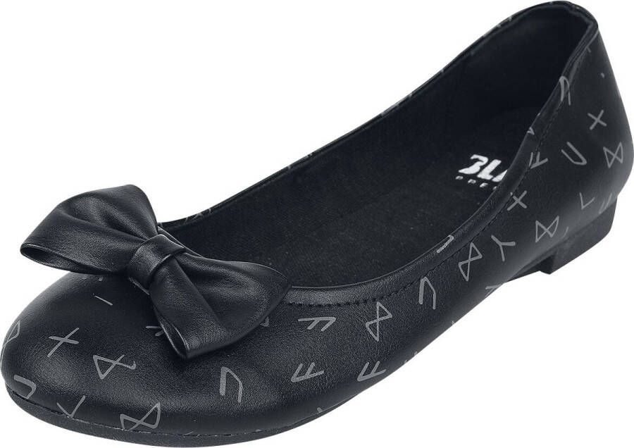 Black Premium by EMP Zwarte ballerina's met strik en print Dames