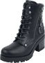 Black Premium by EMP Zwarte veterlaarzen met gespen en hak Vrouwen - Thumbnail 1
