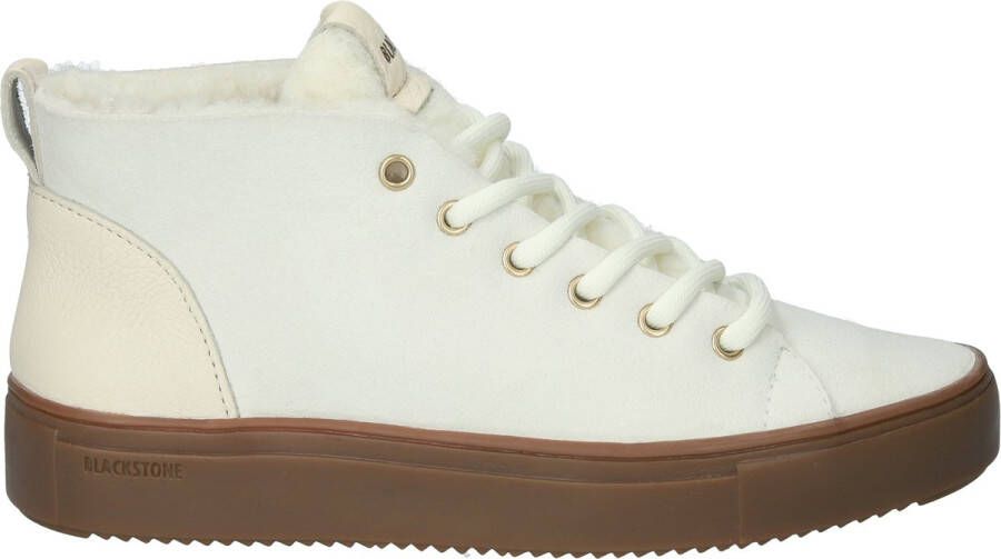 Blackstone ARNAQ QL48 OFF WHITE MID SNEAKER SHEEPSKIN Vrouw Beige