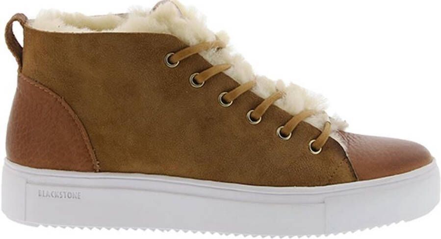 Blackstone ARNAQ QL48 RUST MID SNEAKER SHEEPSKIN Vrouw Brown