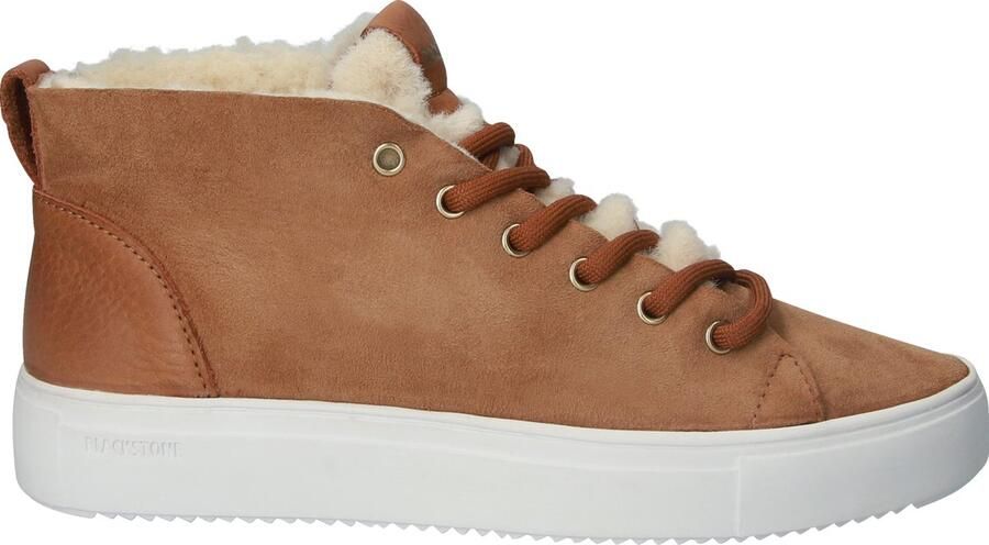 Blackstone ARNAQ QL48 RUST MID SNEAKER SHEEPSKIN Vrouw Brown