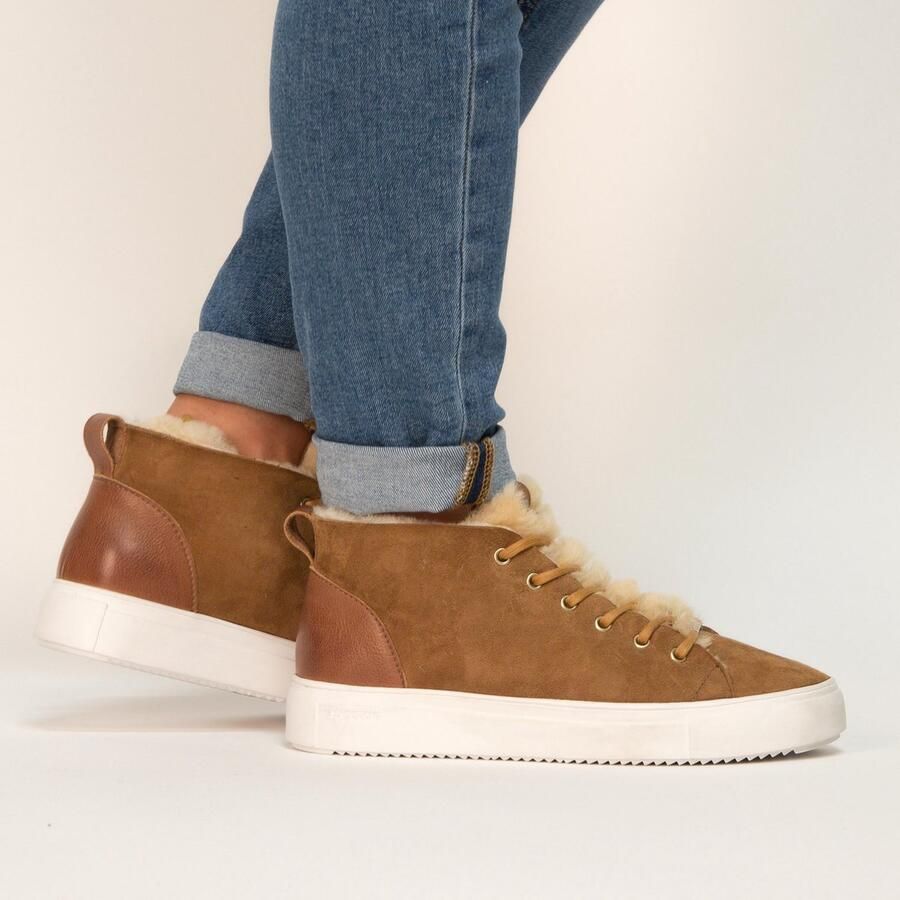 Blackstone ARNAQ QL48 RUST MID SNEAKER SHEEPSKIN Vrouw Brown - Foto 3