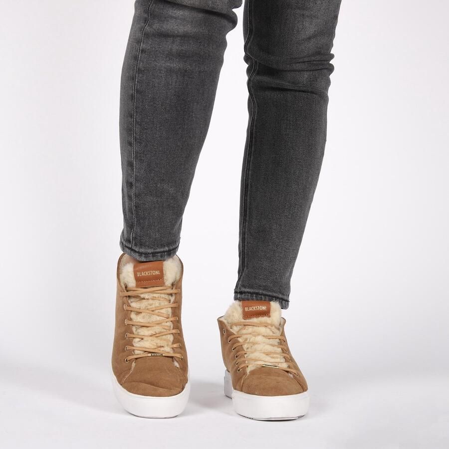 Blackstone ARNAQ QL48 RUST MID SNEAKER SHEEPSKIN Vrouw Brown - Foto 4