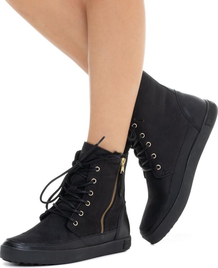 Blackstone Vrouwen Nubuck Veterboots Laarzen Damesschoenen CW96 Zwart - Foto 6