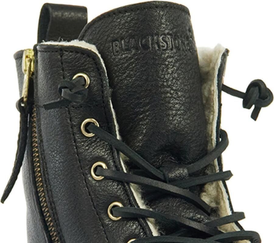 Blackstone Vrouwen Nubuck Veterboots Laarzen Damesschoenen CW96 Zwart - Foto 5
