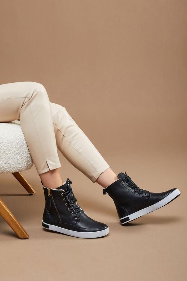 Blackstone Vrouwen Nubuck Veterboots Laarzen Damesschoenen CW96 Zwart - Foto 17