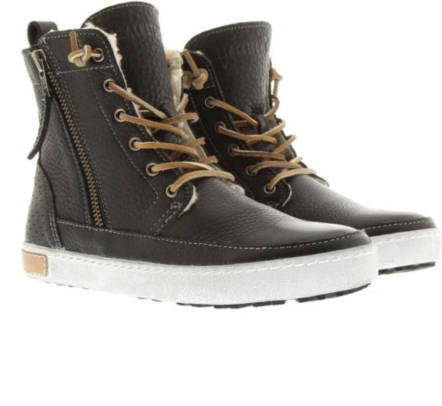 Blackstone Vrouwen Nubuck Veterboots Laarzen Damesschoenen CW96 Zwart - Foto 2