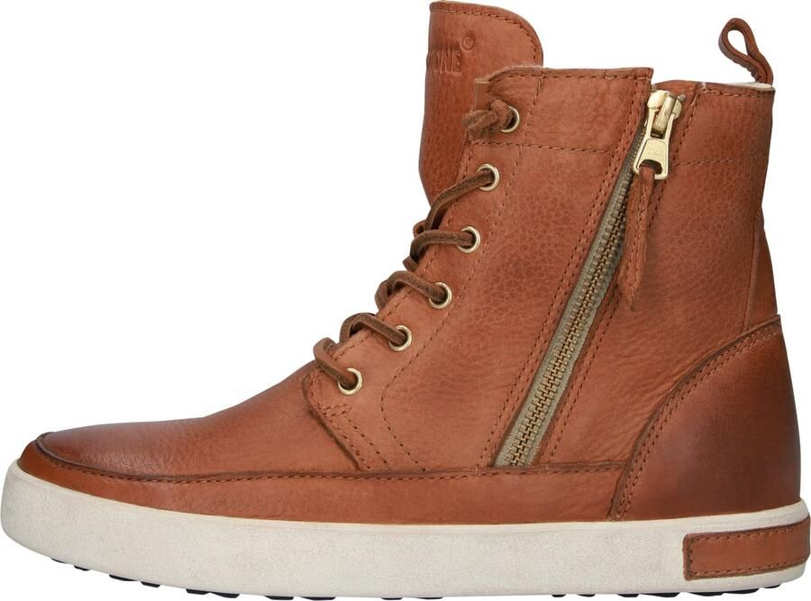 Blackstone Hoge Icon Emily trainers met ritssluiting Bruin Dames - Foto 2