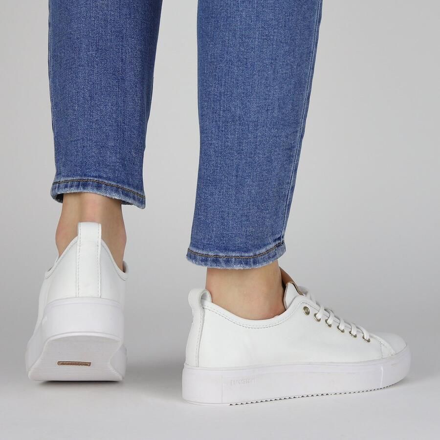 Blackstone Vrouwen Leren Lage sneakers Damesschoenen PL97ld Wit - Foto 4