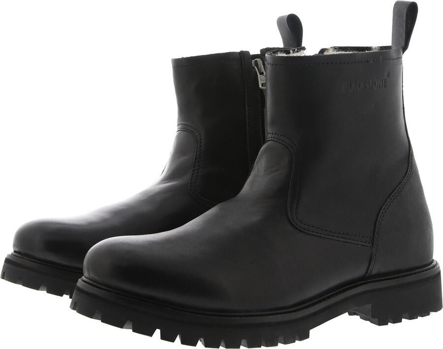 Blackstone Winter leren laarzen met rits Black Heren - Foto 5