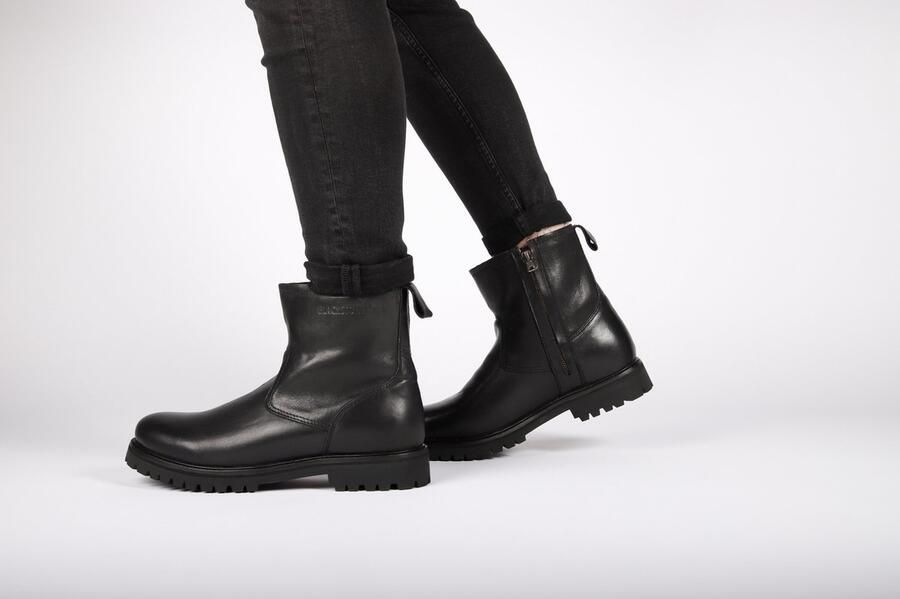 Blackstone Winter leren laarzen met rits Black Heren - Foto 6