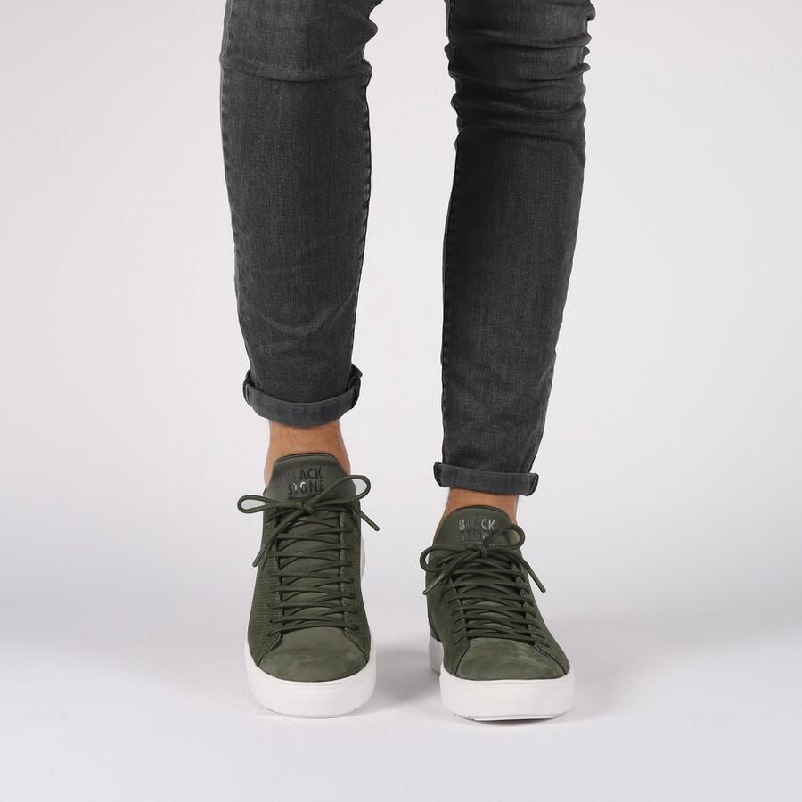 Blackstone Sneakers Heren Hoge sneakers Herenschoenen Nubuck SG28 Groen - Foto 4
