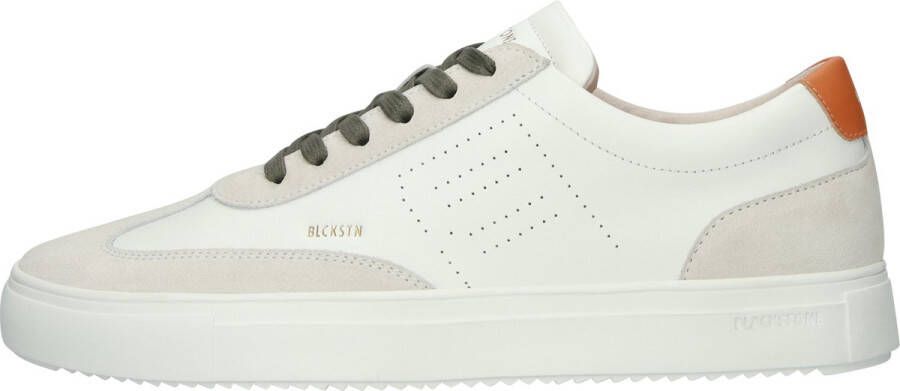 Blackstone SLATE HARPER PERF DG518 White Orange Sneaker (low) Heren White