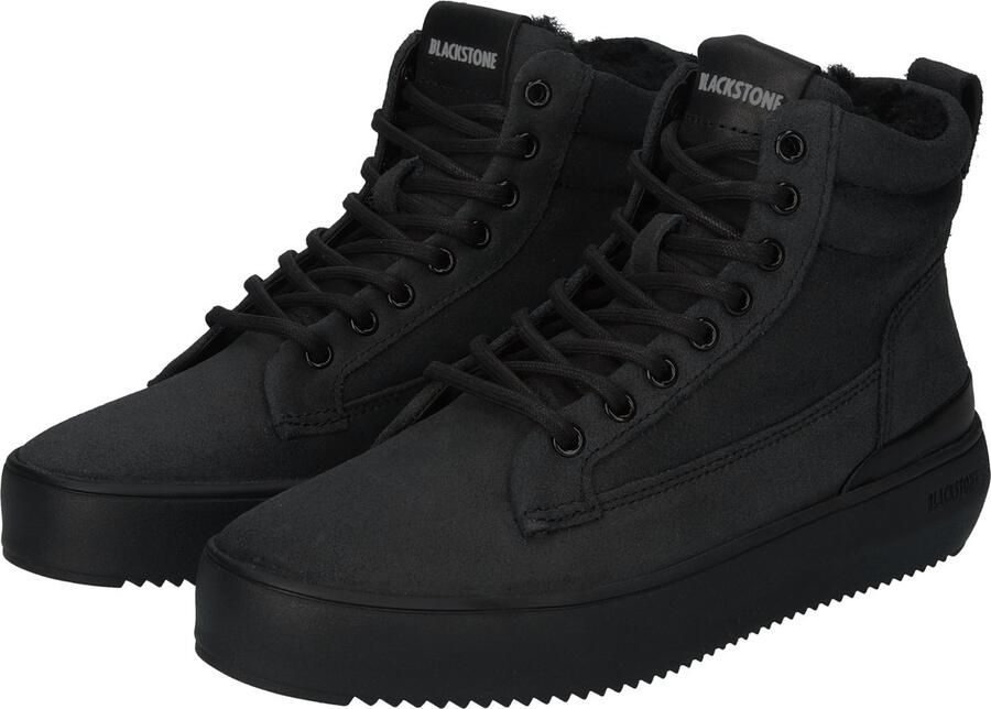 Blackstone SOLEY YL65 BLACK HIGH SNEAKER SHEEPSKIN Vrouw Black - Foto 4