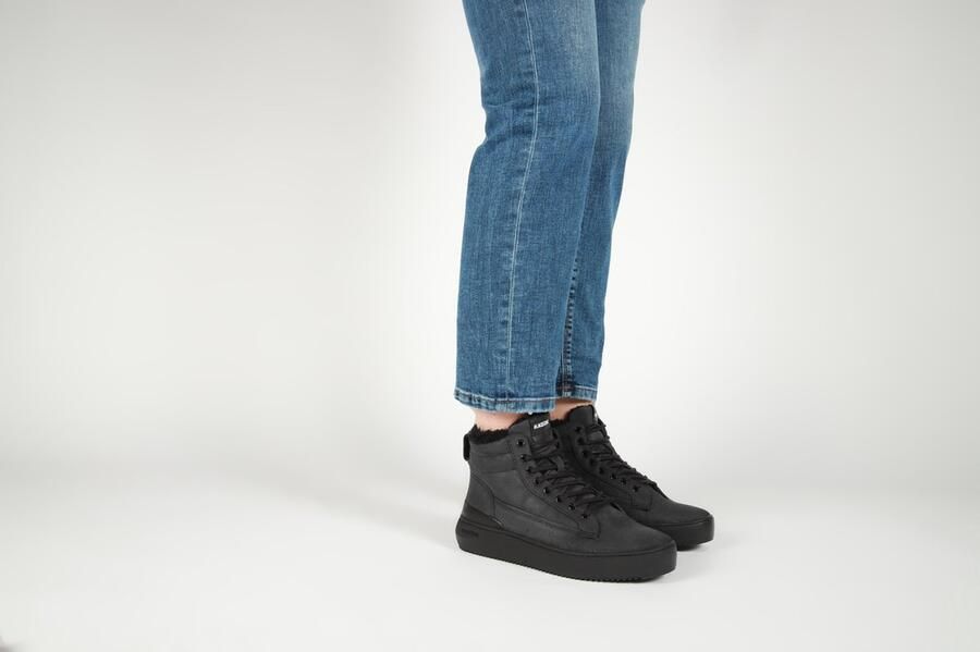 Blackstone SOLEY YL65 BLACK HIGH SNEAKER SHEEPSKIN Vrouw Black - Foto 6