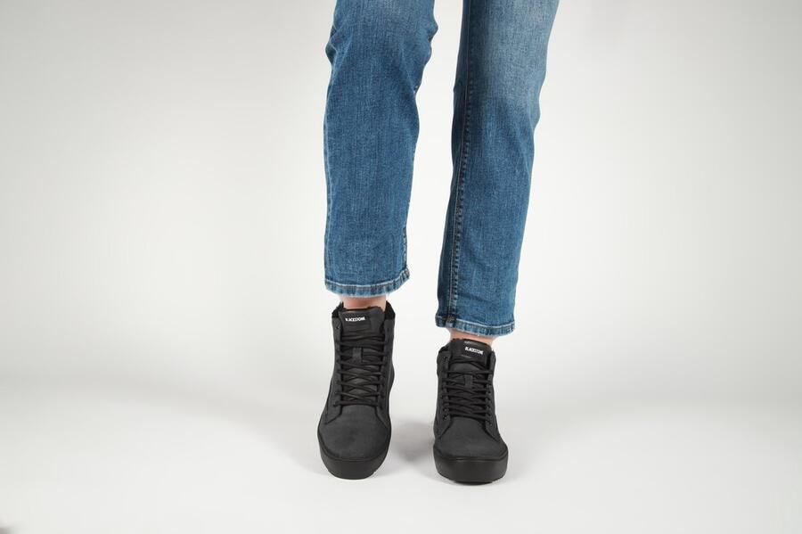 Blackstone SOLEY YL65 BLACK HIGH SNEAKER SHEEPSKIN Vrouw Black - Foto 7