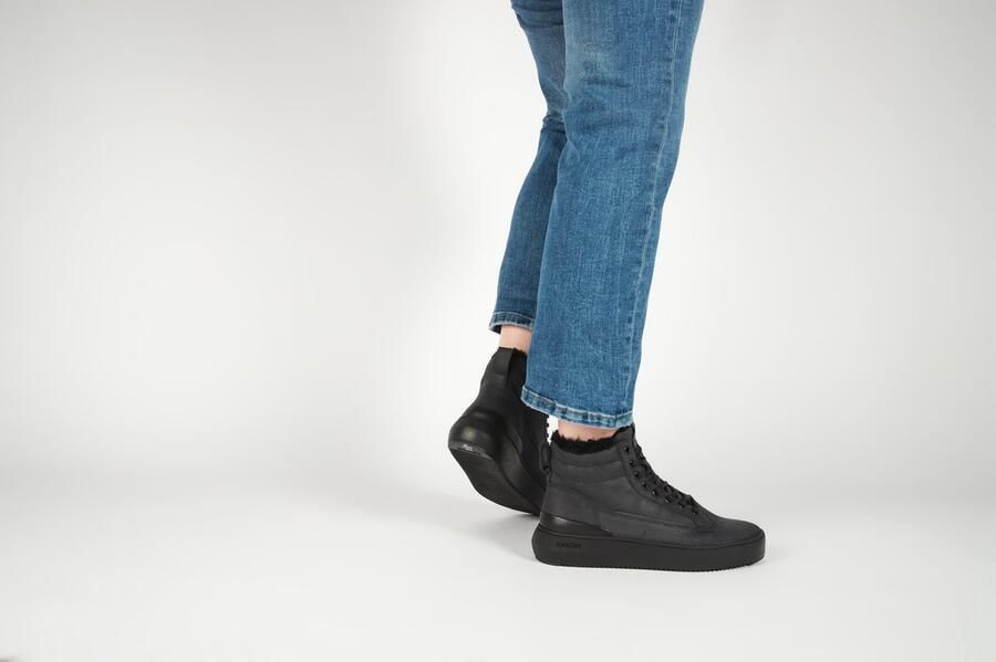 Blackstone SOLEY YL65 BLACK HIGH SNEAKER SHEEPSKIN Vrouw Black - Foto 8