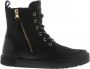 Blackstone Vrouwen Nubuck Veterboots Laarzen Damesschoenen CW96 Zwart - Thumbnail 1