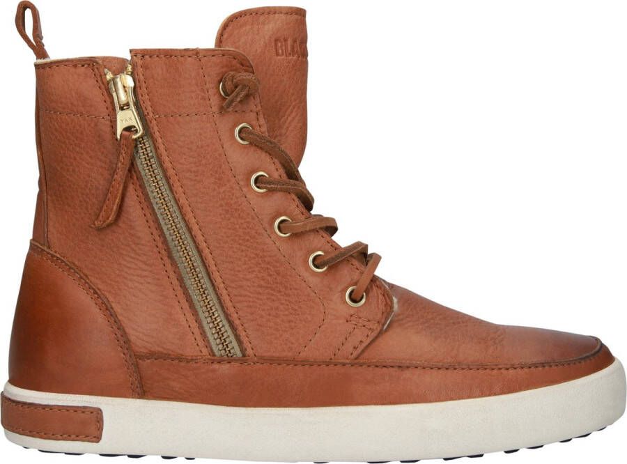 Blackstone Hoge Icon Emily trainers met ritssluiting Brown Dames
