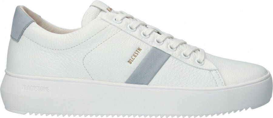 Blackstone Ryder White-cambray Blue Sneaker (low) Vrouw White