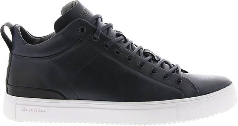 Blackstone Navy Leren Sneaker met Rubberen Cupzool Blue Heren