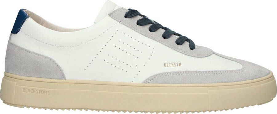 Blackstone SLATE HARPER PERF DG518 White Blue Sneaker (low) Heren White