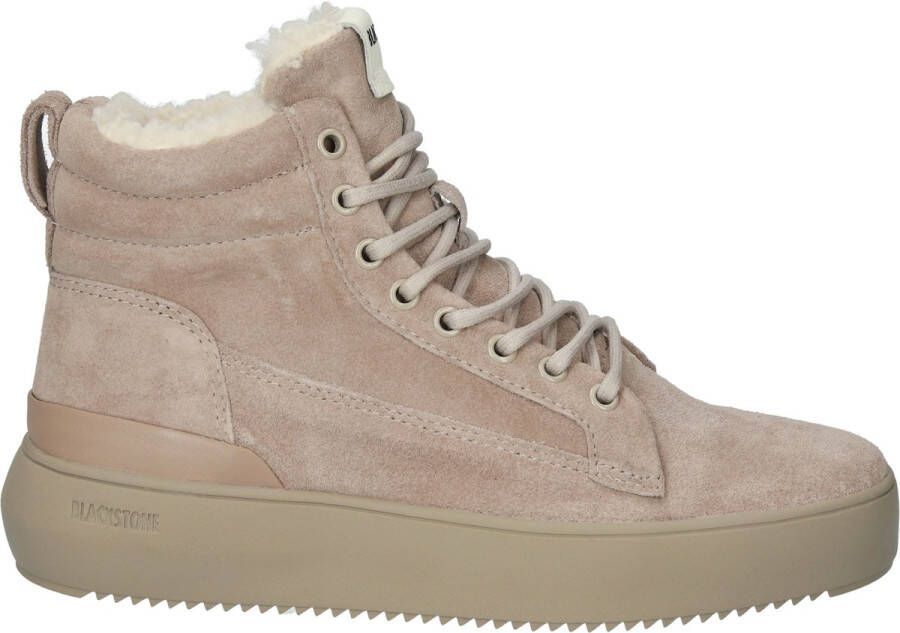 Blackstone SOLEY YL65 WEATHERED TEAK HIGH SNEAKER SHEEPSKIN Vrouw Beige