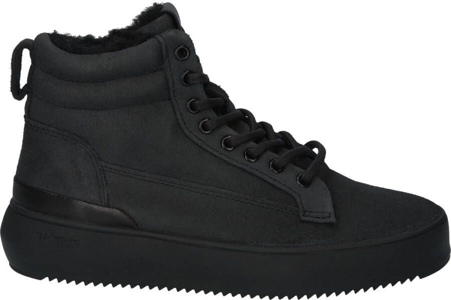 Blackstone SOLEY YL65 BLACK HIGH SNEAKER SHEEPSKIN Vrouw Black - Foto 5