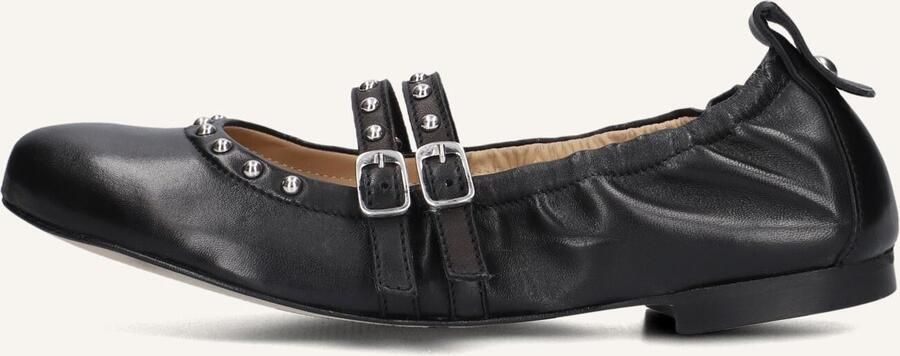 Blasz Zwarte Leren Ballerina's met Studs - Foto 2