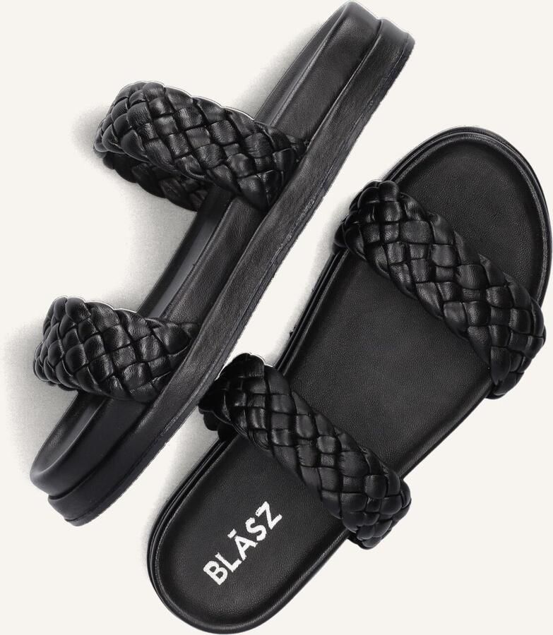 Blasz Zwarte leren slippers Lpmag-04 - Foto 2