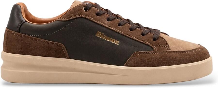 Blauer Bruine leren Kyoto 01 sneakers