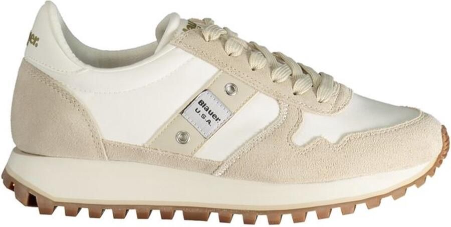 Blauer Sportieve Beige Damessneakers met Contrastdetails Beige Dames